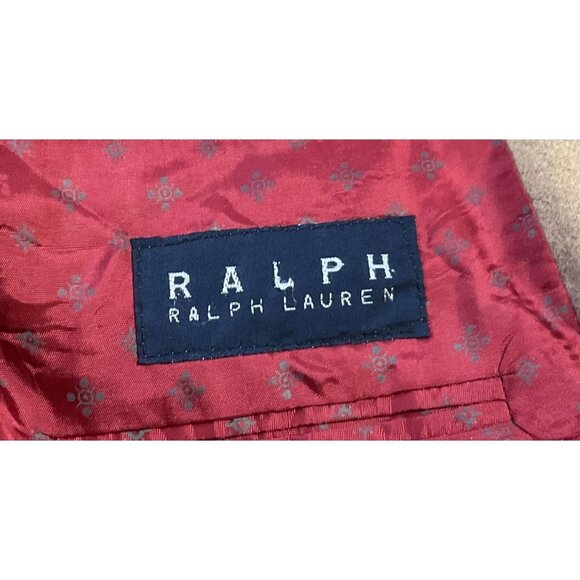 VTG CAMEL HAIR BLEND SPORT COAT SZ 41S TAN RALPH LAUREN LINED STRUCTURED MENS - Picture 4 of 7